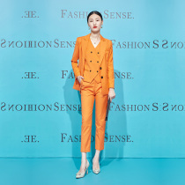 Zami Waistcoat Series 2021 Fall New Orange Suit Suit Womens Temperament Fashion THREE SETS AUTUMN AND WINTER