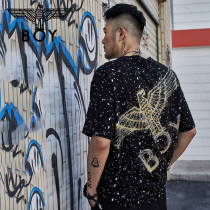 boylondon short sleeve men gold embellishment starry 2021 summer new T-shirt 400502