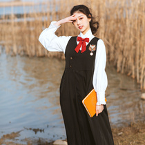 Early Autumn stories · Tit Flower Chao Ji Hanfu original cross-collar vest dress bow tie Chinese element fashion woman