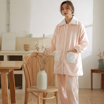 Yuezi clothing autumn 12 months postpartum cute coral velvet three-piece maternal cotton pajamas autumn and winter pregnant women