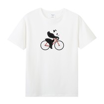 men's summer bottoming cycling panda trendy cotton short sleeve t-shirt with printed fashion half sleeves 2018