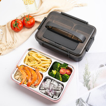 Large capacity doggerel 304 stainless steel lunch box Japanese style with handle bento box with tableware leak-proof insulation lunch box