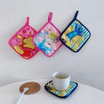 Export single cute cartoon cotton fabric square can hang mug heat insulation mat table decoration non-slip mat coaster
