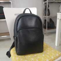 The leather double shoulder bag for the leather