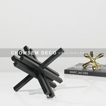 Simple and modern study book town decoration creative geometric metal soft decoration model room entrance TV cabinet decoration