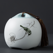 Tea cans Ceramic sealed cans Large seven two small four two sets of Matt moisture-proof tea cans Puer ceramic cans