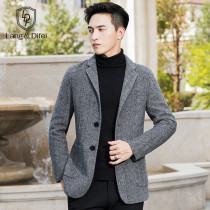 Autumn and winter youth mens new wool Korean slim fashion double-sided top cashmere-free jacket
