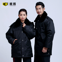 Neng shield security clothing Winter multi-functional cold clothing thickened extended mens cotton coat Cotton clothing plus reflective strip security coat