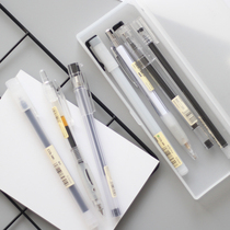 Unprinted neutral pen 0 5mm black press pull cap water-based pen student test pen writing tool creativity