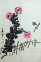 Yang Elephant Xian Boutique Flowers Bird Country Painting Four Feet Three Open Unmounted Painting Film Villa Hotel Tea Room Conference Room Decoration