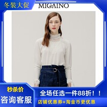 MJ32KW227 Manyanu 2019 autumn new womens half high collar long sleeve lace stitching thin wool sweater women