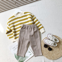 2022 female childrens clothing New hairy Korean casual Childrens pants girl baby trousers Joker