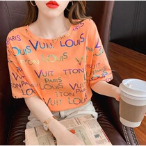 Xunshi beautiful celebrities clothing 2021 New Summer fashion trend simple Joker slim T-shirt