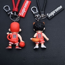 Creative slam dunk master hand key chain cute Rukawa Maple flower road bag pendant car key chain