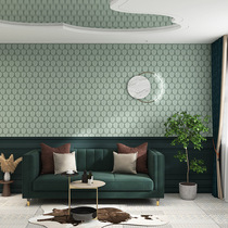 Green Gypsum Wire Wall Skirt Buttoned Board Sofa Background Clothing Shop Straight Interplay Bamboo Wood Fiber Fibreboard Nordic Wind Wall Panel