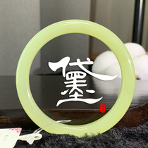 Dai Mo (jewelry)Hetian jade peace card pendant yellow mouth material bracelet Guanyin Buddha jade pendant privately photographed not shipped