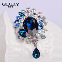 Gothino imitation crystal brooch female high grade retro pin suit coat cheongsam accessories tassel corsage gift