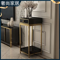 Light luxury flower frame post modern stainless steel metal model room furniture simple living room study bedroom multi-layer shelf