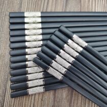 Home Hotel Hotel manager chopsticks alloy chopsticks gold silver blessing word kitchen tableware non-solid wood chopsticks