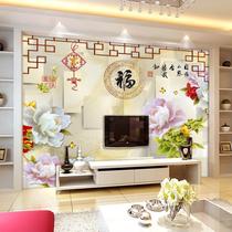 3D three-dimensional TV background wall integrated board decoration modern Chinese simple 5D bump bamboo wood fiberboard high gloss painting