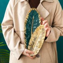 Nordic personality Phnom Penh feather dinner plate dessert dessert sushi tray necklace jewelry cosmetics storage tray