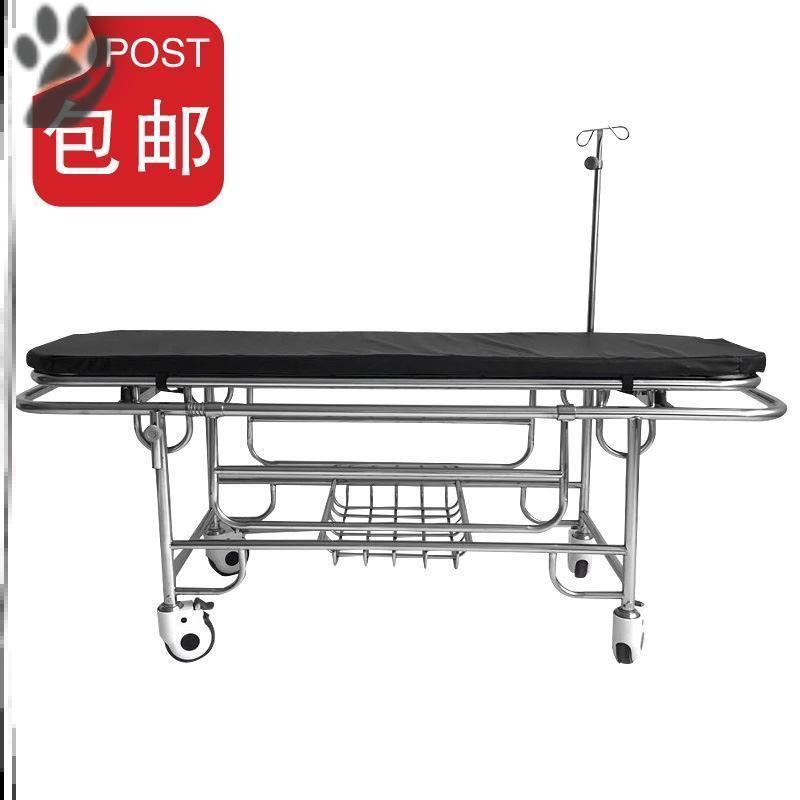 Stainless steel patient delivery car stretcher cart Ambulance Bed Flatcar Four Wheeler Trolley Supply Abs First Aid Cart