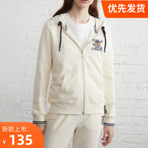 2022 Spring new loose Korean version of a slim zipper with cap sleeve head printed Little Bear Weater TTMZ221202P