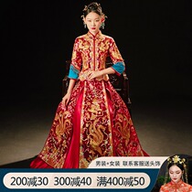 Xiuhe dress 2021 new wedding bride toast dress Chinese dress bridal dress cabinet dress heavy show kimono