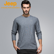 jeepjip male outdoor long sleeved T-shirt male round collar autumn winter sports guard round collar loose size and leisure