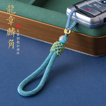 925 silver high-grade car keychain pendant mens diamond knot handmade woven rope safe net red hanging ornaments female