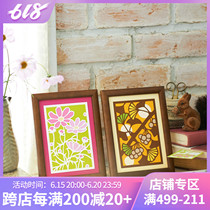 Colour paper Decorative Drawing Frame of Japanese import Japanese style scenery Cut Paper Splicing Hand for bag DIYCouturier artisanal