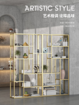 Iron partition shelf Nordic bookshelf simple creative floor luxury screen living room modern display cabinet