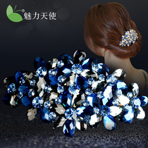 Hairpin jewelry Tie hair clip headdress Korean rhinestone hair accessories Elegant lady simple top clip ponytail clip