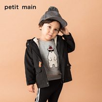 petitmain childrens clothing children jacket boy handsome two-wearing liner detachable windproof even cap cotton suit new