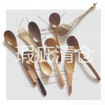 Defective clearance Wooden spoon Wooden fork Mixing spoon