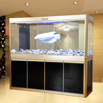 Custom large ultra-white glass fish tank aquarium 1 8 meters living room household fish tank medium-sized 1 5 meters bottom filter