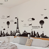 Bedside bedroom background Wall Wall self-adhesive wall stickers architectural stickers European London waist stickers creative