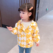 Girls spring coat 2021 new spring and autumn foreign style baby coat childrens coat Spring Childrens windbreaker thin coat