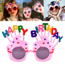 Birthday Glasses Photo Props Scene Placement Parties Happy Birthday happy birthday Creative children Blame Decorative Mesh Red Ins