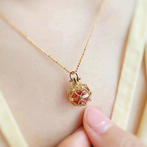 (Small Ah jewelry) (exquisite ball pendant) 18K gold inlaid with South African diamonds can put a variety of gems