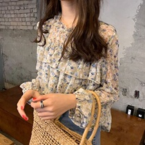 Fairy Fan shirt Korean version of floral very fairy top 2020 design sense new style loose chiffon shirt female