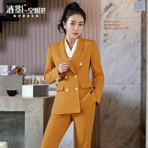 Shadow high-end yellow suit President professional wear Korean suit suit suit suit female white collar overalls temperament OL formal dress