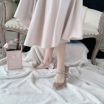 (Spot) Jinghong Velvet Bow High-heeled Shoes 6cm Four Colors
