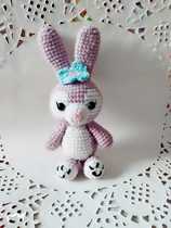 Mango Family Diy Pure Hand Crochet Hook Stitch History Della Rabbit Small Rabbit pendant Wool Wire Doll Finished