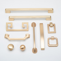 Imitation brass color New Chinese cabinet door handle Nordic gold wardrobe cabinet door handle drawer shoe cabinet small handle
