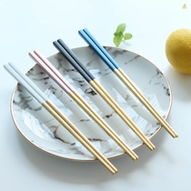 Net red ins Wind hot sale instant noodles creative European style 304 stainless steel chopsticks home square black gold platinum chopsticks