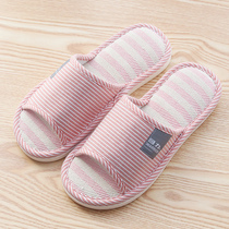 Return linen slippers womens home indoor summer lovers non-slip deodorant spring and autumn four seasons household men cotton and hemp slippers