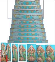 Elephant Yuan Bao elephant head sofa skirt underfoot frame sculpture jdp relief map gray-scale wood carving computer