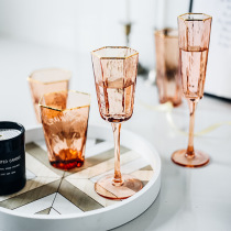 Light Extravagant Minimalist Fashion Glass Cup Creative Sketch Side Water Glass Home Red Wine Glass Champagne Mug Joe Relocation Gifts