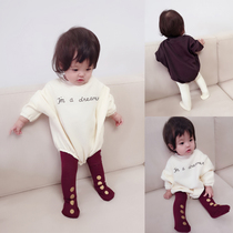 ins exploits spring autumn korea baby loose conjoined clothing male and female baby pure cotton spring autumn bag fart climbing clothes